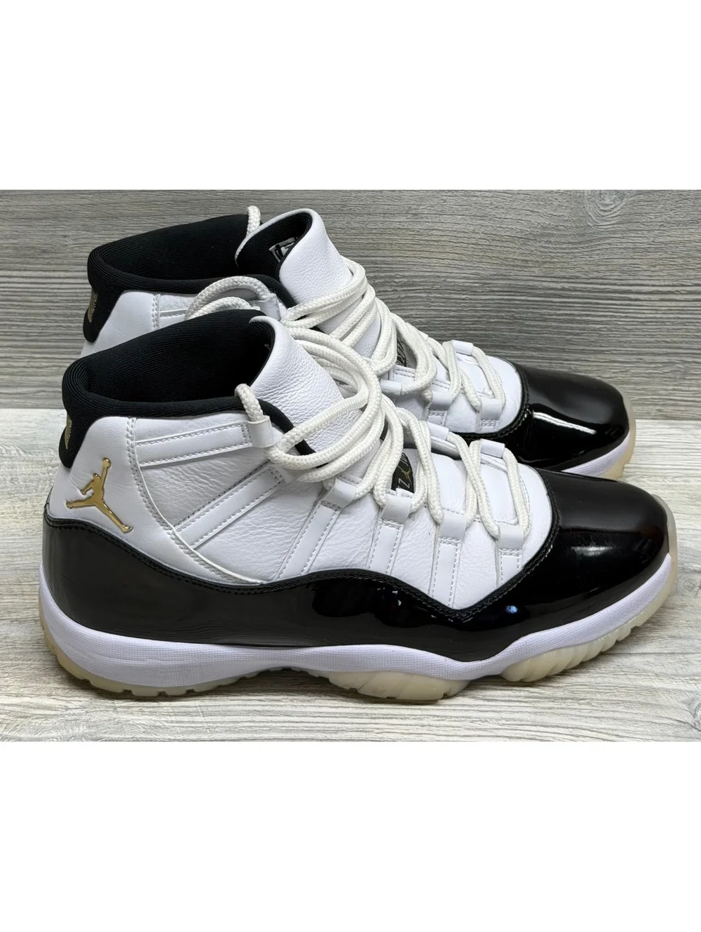Air Jordan 11 Retro Concord White Black Gold Basketball Shoes Men's Size 11